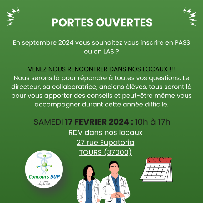Portes Ouvertes Samedi 17 Février 2024